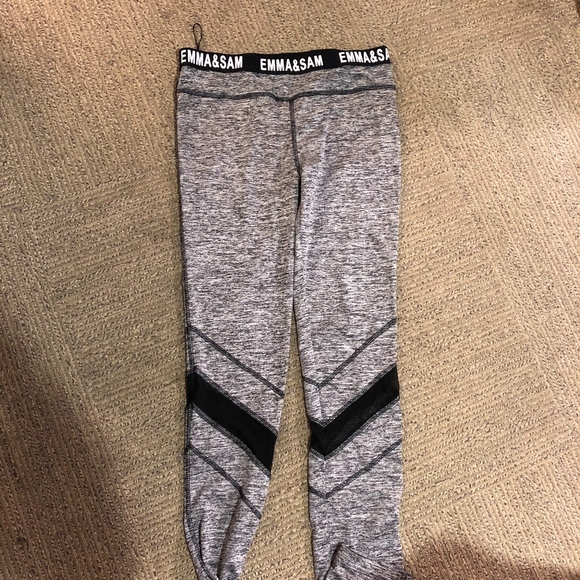 LF Emma and Sam Grey Stripe Leggings XS - Picture 1 of 2